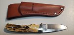 Bear and Son Stag Bone Skinner Knife with Sheath (image for) Bear and Son Stag Bone Skinner Knife with Sheath