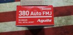 Aguila .380 FMJ Ammo (image for) Aguila .380 FMJ Ammo